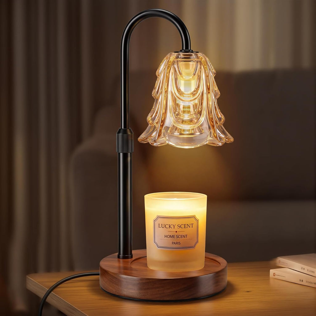 Electric Candle Warmer Lamp with Timer & Dimmable, Adjustable Height Flameless Wax Warmer for Jar Candles, Auto Shut Off, Home Decor for Bedroom Living Room Office, Ideal Gift