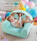 Kids Chair Comfy, Snuggly-Soft Toddler Armchair, Cuddly Kids Foam Chair for Boys and Girls, Portable Toddlers Reading Chairs, Toddler Chairs Comfy 1-3 Years Old, Colorful US Map Design, Blue