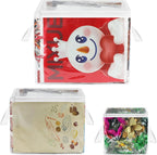 3 Pack Clear Zippered Gift Bag Storage Organizer with Handles,Organize Your Gift Wrap,Tissue Paper, Tape,Bow, Ribbon,Card,Ornament-Christmas Wrapping Supplies Storage Bag-3 Different Sizes（L+M+S)