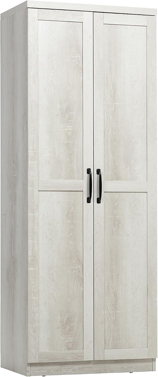 63" 2-Door Kitchen Pantry,Freestanding Storage Cabinet with 5-Tier Shelving and 2 Adjustable Shelves for Dining Room,Antique White