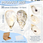 ZYNERY 30PCS Natural Oyster Shells for Crafts, 5"-6" Large Gray Seashells Bulk for DIY Ornaments, Decoupage, Shell Painting, Vase Filler, Beach Decor & Ocean Theme Parties