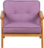 BabyLand Toddler Chair,Single Kid Sofa Chair with Solid Wood Structure and Linen Fabric for Kid Gift (Light Purple)