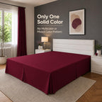 Box Pleated Bed Skirt – 100% Egyptian Cotton, 11 Inch Drop Bed Frame Cover Easy to Put On Hotel Class Luxurious Bedding (Wine, Queen, 11 Inch Drop)