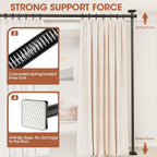 SUNALLY Room Divider Curtain Rod, No Drilling Wall Divider for Room Separation, 4-10ft(H) 28-171inch(W) Adjustable Heavy Duty Partition Space Separator Freestanding Tension Curtain Stand, Black