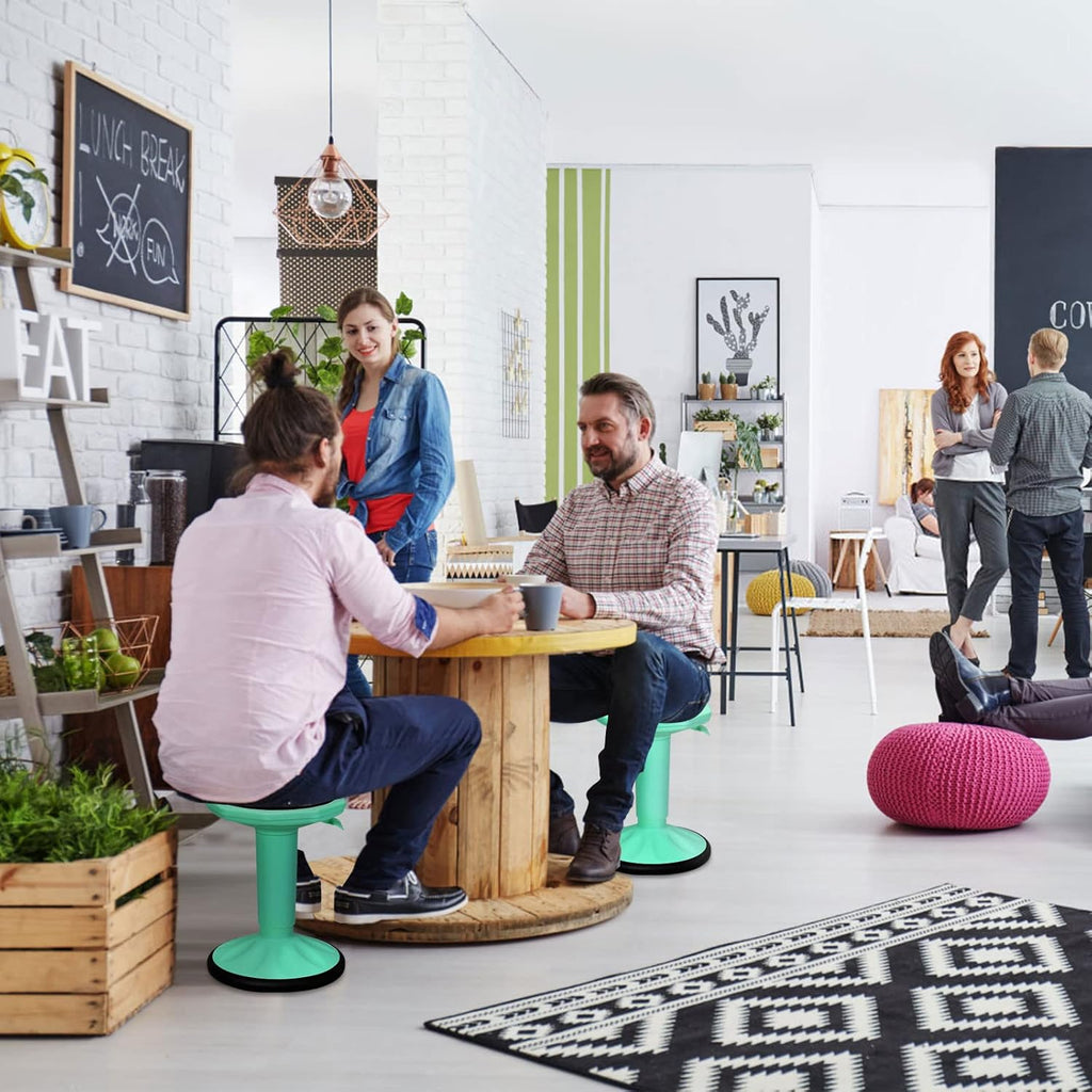 GLACER Wobble Stool, Wiggle Stool for Classroom Seating, 24" Active Learning Stool w/Adjustable Height, Sitting Balance Chair for School, Office Stand Up, Flexible Seating Wobble Chair (Green)
