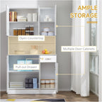 71" Modern Freestanding Kitchen Buffet Hutch with Server and Storage,for Kitchen