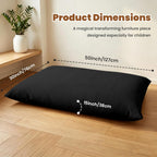 POWERFUEL Kids Bean Bag Bed 3 in 1, Foldable Compression Sofa Bed for Children, Toddler Floor Lounger with Soft Removable Washable Cover, Foam Filled Chair for Bedroom Living Room Guest Bed