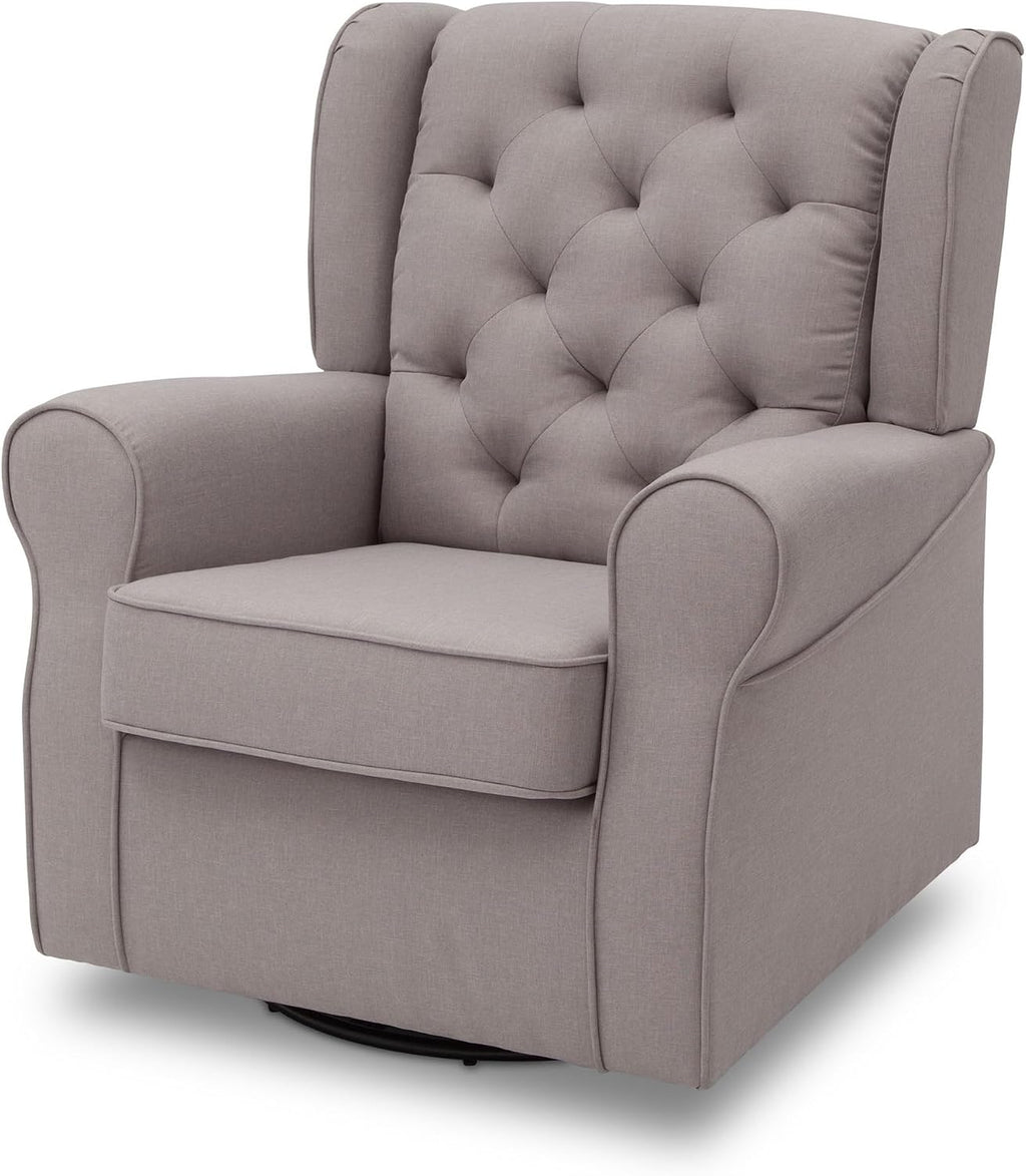 Delta Children Emma Nursery Glider Swivel Rocker Chair- Greenguard Gold Certified, French Grey