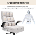 POWERSTONE Ergonomic Office Chair Big and Tall High-Back Executive Computer Desk Chair Upholstered Comfortable Home Office Chair with Flip-up Arms 400 LBS, Beige