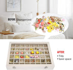 Vicoter Velvet Jewelry Tray 48 Compartments Jewelry Display Organizer with Transparent Cover Rings, Earrings, Necklaces, Pendants Storage Box for Girls, Wives, Mothers, Women