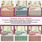 Queen Size Lace Ruffled Bed Skirt, 17 Inch Drop Easy Fit Bedskirt Bed Sheet for Hidden Box Spring & Under Bed Storage