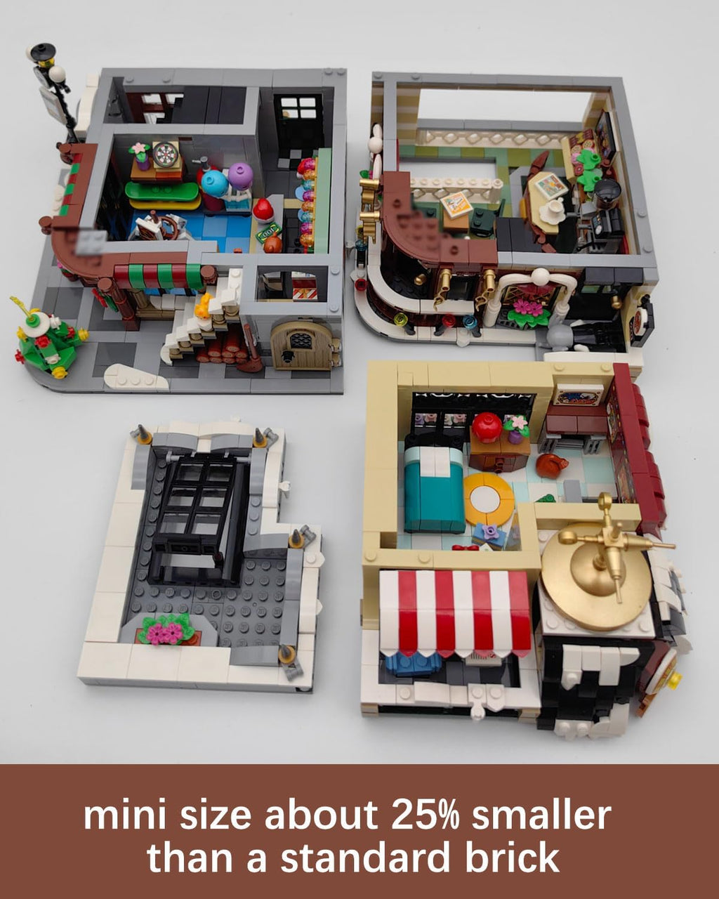 Christmas Cafe House Building Block Set, Adult Street View Bricks Model Set, Boys Girls Adult Christmas Holiday Toys Gifts, 2506 PCS Mini Block House Model (1054)