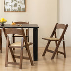 Wooden Folding Chair with Soft Cushion, Simple and Stylish, Comfortable and Durable, Suitable for Weddings, banquets and Events, no Assembly Required, Classic-Fruitwood, Set of 4