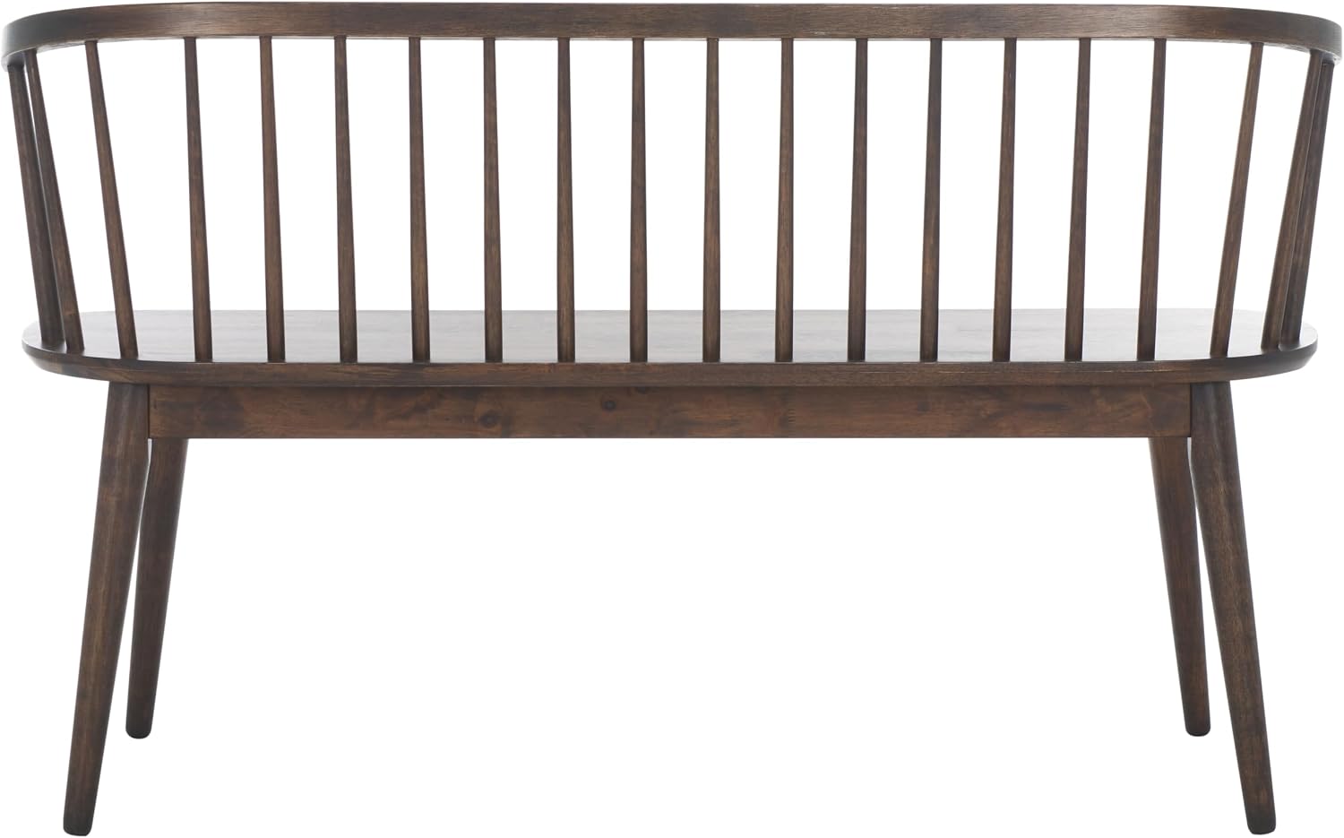 SAFAVIEH Furniture - Blanchard Spindle Bench - Dark Walnut - Solid Wood - Classic Windsor Design - Ideal for Entryway, Bedroom, Dining Room, 17.8" Seat Height (BCH8500G)