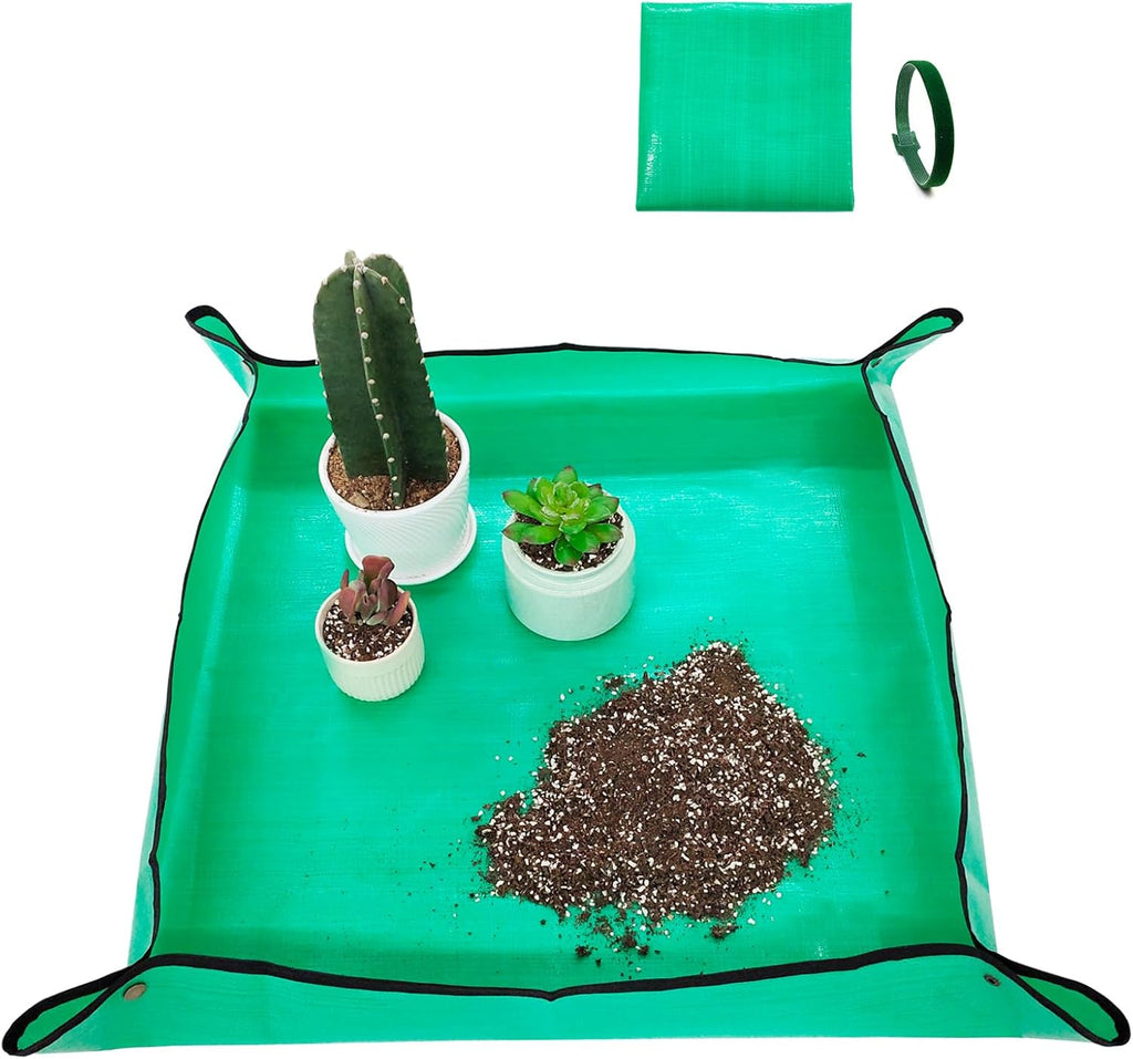 FANTIAN Potting Mat for Indoor Plant Transplanting, 29.5" X29.5" Waterproof Repotting Mat, Foldable Soil Change Mat Gardening Planting Mat - Gifts for Plant Lovers