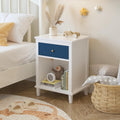 Modern Nightstand, Kids Nightstand with One Drawer, End Table for Boys and Girls, Toddler Night Stand for Living Room, Bedroom (Navy)