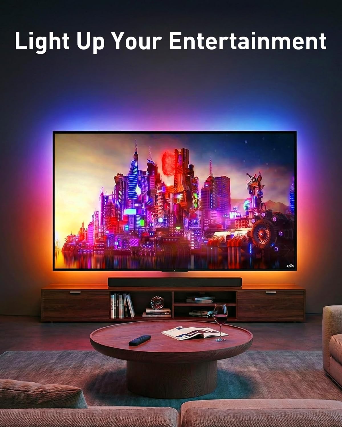 PERLESMITH Full Motion TV Wall Mount with LED Lights for 37-86 Inch TVs up to 132lbs, Backlit TV Mount Bracket with Music Sync, Extension Swivel Tilt level, Max VESA 600x400mm, Fits 16"/12" Wood Studs