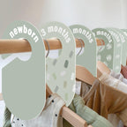 Baby Closet Dividers 8 Pack – Baby Clothes Organizer, Green Leaf Baby Closet Organizer for Neutral Nursery, Baby Clothes Dividers for Closet (Green)