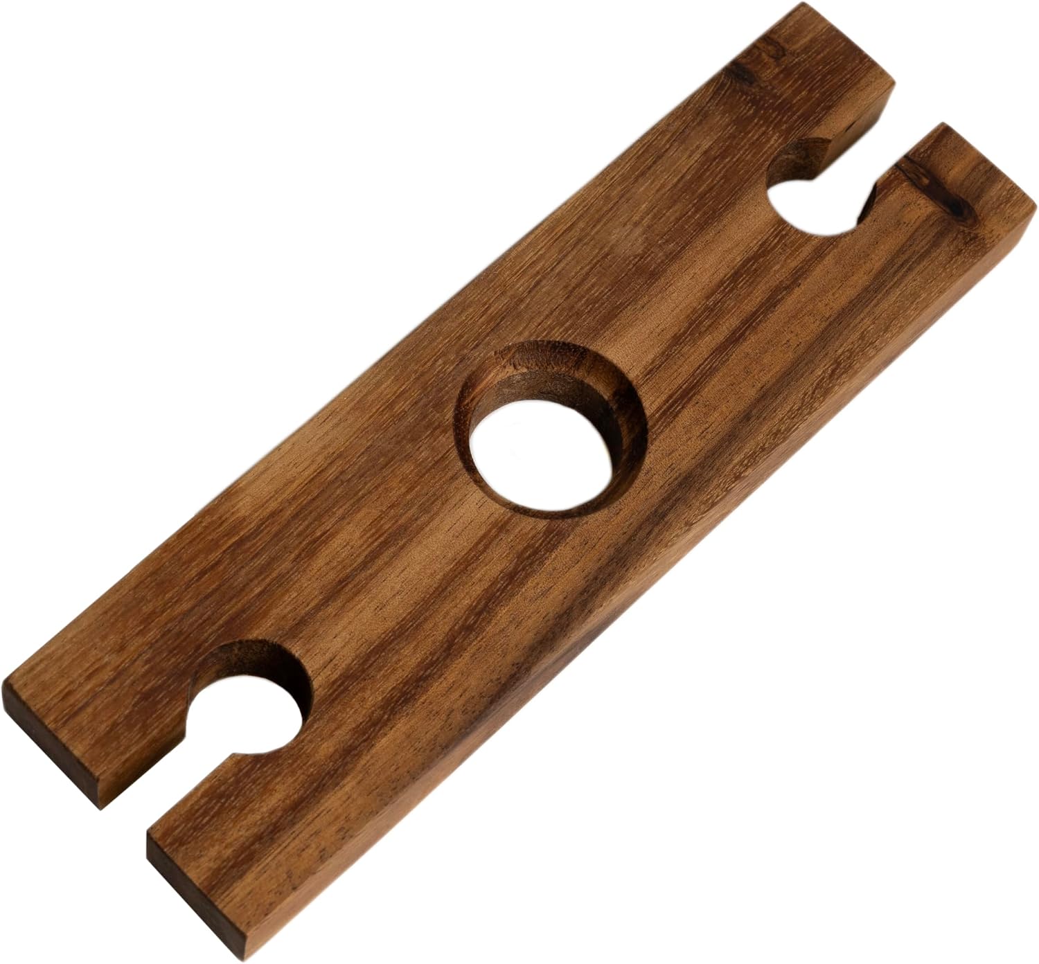 Ironwood Gourmet Acacia Wood Wine Glass Holder for Wine Bottles, Holds 2 Wine Glasses