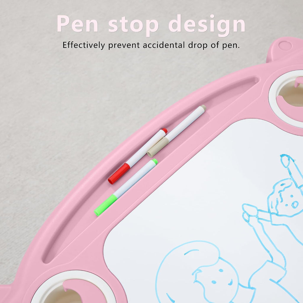 WHY TOYS Kids Table and Chair Set The Table Can Be Graffiti and The Height Can Be Raised and Lowered for Children Age 2-10 The Order Includes Watercolor Pen and Blackboard Eraser
