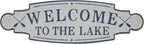 Deco 79 Metal Sign Home Wall Decor Welcome To the Lake Wall Sculpture, Wall Art 36" x 1" x 11", Blue