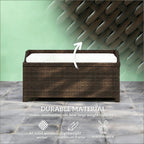 Geelife Outdoor Wicker Storage Bench - Coffee, Cream White - 2-in-1 Bench & Storage Box - Porch, Patio - Weather-Resistant
