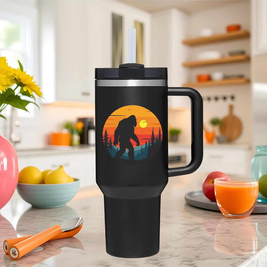 Bigfoot Gifts.40oz Bigfoot Tumbler with Handle.40oz Bigfoot Cup Tumblers Gift.Birthday Christmas Gifts for Bigfoots Lover Women.