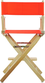 Casual Home 24" Director's Chair Natural Frame with Orange Canvas, Counter Height