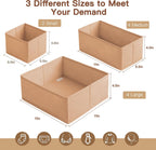 Criusia Drawer Organizer Clothes, 10 Pack Dresser Organizer for Baby Clothes, Underwear, Sock- Foldable Closet Organization and Storage Dividers Bins for Nursery, Bedroom (Brown)