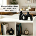 Upgraded Ceramic Vases Set for Home Decor, 3 Piece Modern Neutral Room Decor Desk Vase Bedroom Decor Flower Vase for Table Shelf Office Kitchen, Happy Birthday Gifts for Women Mom Men (Mix-3Pcs)