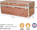 Rhino Trunk & Case Knotty Cedar Chest – Large Storage Box, Coffee Table, End of Bed Trunk or Entryway Storage Bench – 32"x18"x14" USA-Made, Furniture Grade, Heirloom Aesthetic – Strong and Secure