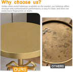 Gold Drink Table, Metal Martini Side Table - 11.9" x21.7'', Gold Small Accent Table with Bow Decoration, Pedestal End Table for Small Spaces