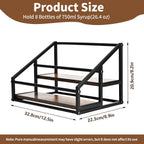 YQBRAO 2-Tier Coffee Syrup Organizer, 8-Bottle Rack, Rustic Brown | Holds up to 8 bottles in two raised rows for coffee bars, kitchens, counters, and beverage stations.