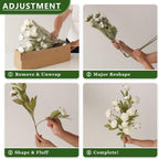 VIERENA 6 PCS Artificial Ranunculus Branches for Vase - 27" Fake Silk Persian Buttercup Stems Look Real Faux Flowers for DIY Bouquet, Table Centerpieces, Farmhouse, Home Decor (Cream)