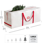 Zober Large Christmas Tree Storage Bag - Fits 9 Ft Artificial Trees - Plastic, Waterproof Christmas Tree Bag For Storage Box For Xmas - Strong, Durable Handles - Label Card Slot - White (Pack of 2)