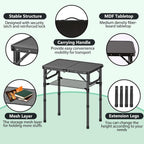 YihuiKo Folding TV Tray, Lightweight Portable Small Folding Table | Adjustable Height, Snack Side Table for Bed Sofa, End Side Table for Living Room Couch Bedroom, Carry Handle, Storage Net