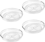 LAMU 4 Pack 10.6in Lazy Susan Organizer, Clear Lazy Susan Turntable for Cabinet, Refrigerator, Table Top, Kitchen, Bathroom, Pantry Organizers and Storage