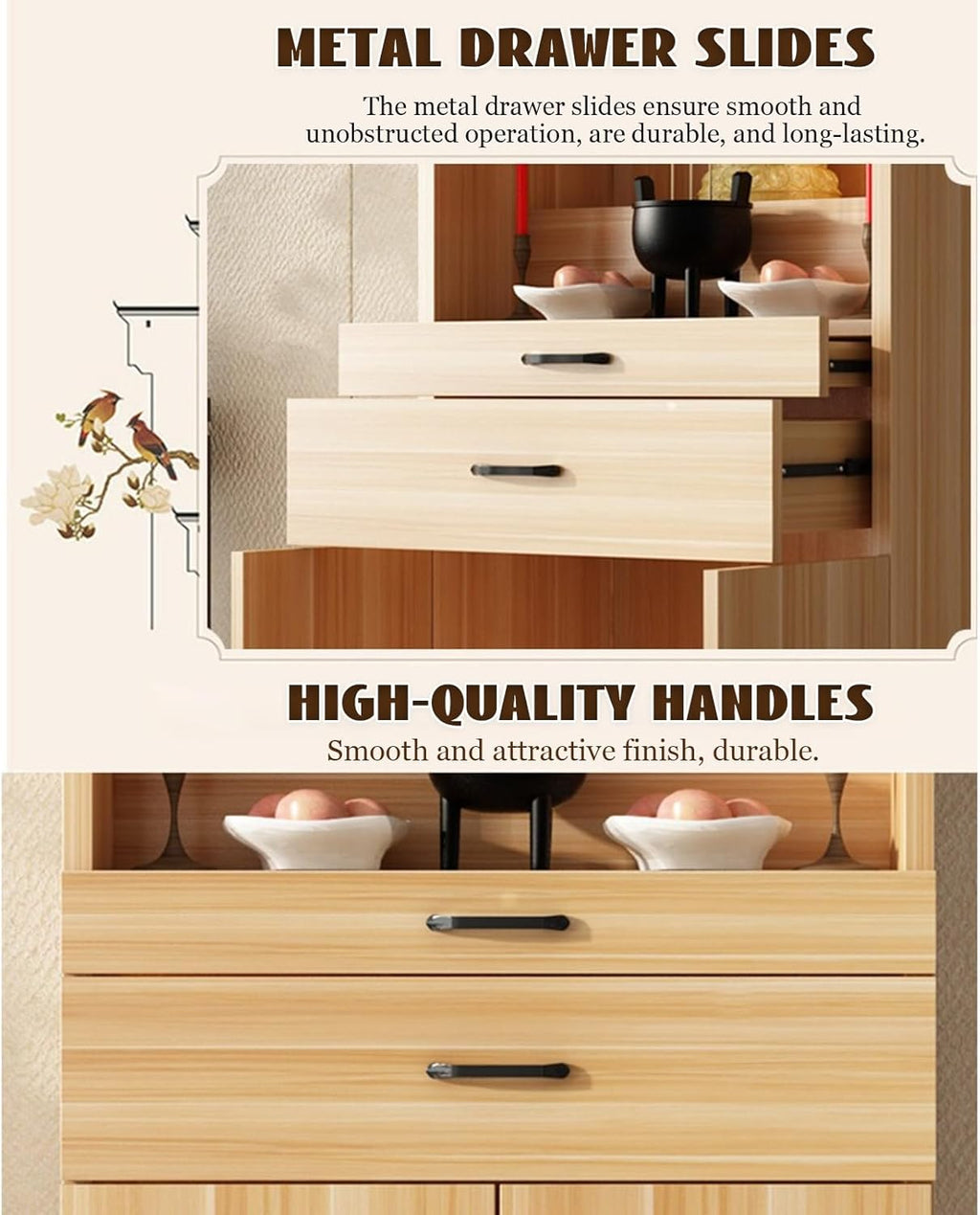 Solid Wood Altar Table, Buddhist Altar Cabinet, Chinese Buddhist Pooja Cabinet, with Storage, Pedestal Offering Table for Living Room, Small Spaces