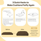 2.5 Inch Thick Dining Chair Cushions Set of 4 with Ties Non-Slip 16.5" x 16" Seat Cushions with Machine Washable Cover Comfy D-Shaped Kitchen Chair Pads Brown