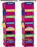 Sagler Daily Activity Organizer Kids 7 Shelf Portable Closet Hanging Closet Organizer Great Closet Solutions (Pack of 2)