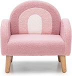 INFANS Kids Sofa, Toddler Armchair with Solid Wooden Frame Anti-Tipping Design Plush Fabric, Upholstered Children Chair for Kindergarten Playroom Preschool, Gift for Boys Girls, Toddler Couch