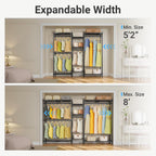 VIPEK Classic V6X Dynamic Closet System, Expandable Freestanding Clothes Rack with Shelves & Hanging Rods, Adjustable Width 62"-96", Modular Metal Clothing Rack Organizer for Reach-in Closet