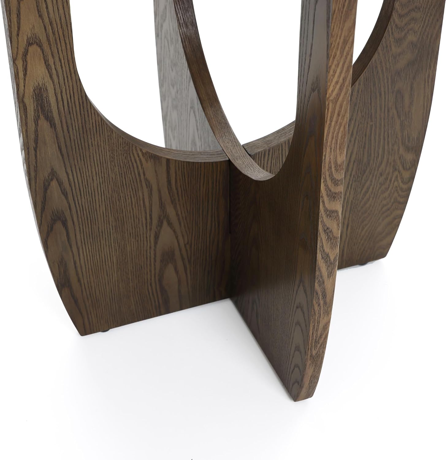 LuxenHome Round End Table, 20 Inch Mid-Century Modern Walnut Finish Wood Accent Side Table for Small Paces, Minimalist Bedside Sofa Nightstand for Living Room, Bedroom, or Office