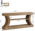 Tribesigns 70.9-Inch Long Farmhouse Entryway Console Table with Storage, 3-Tier Wooden Couch Table Behind Sofa, for Entry, Entrance, Hallway, Foyer, Living Room, Rustic Brown