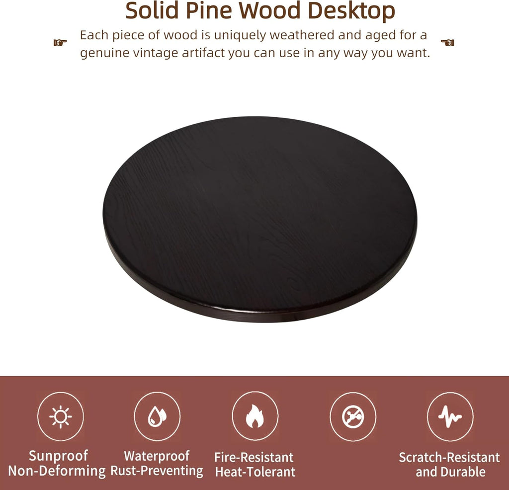 Round Wooden Table Top 19.8inch DIY for Coffee Table Dinner Table Pub Table Side Table Durable Solid Walnut Wood (Walnut, 50CM)