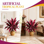 Artificial Tropical Plant UV Resistant Large Faux Plants Outdoor Fake Boston Ferns Potted Plants Realistic Agave Plastic Hostas Greenery Patio Outside Shrubs Flower Grass Front Porch Decor (2 PCS)
