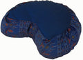 Meditation Cushion Crescent Zafu - Global Ikat Print Blue