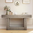 Spaco 63'' Long Console Table,2 Tier Farmhouse Entryway Table Sofa Table with Storage,Wood Behind Couch Table for Living Room, Hallway,Foyer
