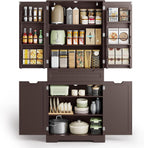 Gizoon 71" Tall Kitchen Pantry Cabinet with Doors and Adjustable Shelves, Pantry Storage Cabinet with Drawer for Small Kitchen Bathroom Laundry Room, Painted Dark Brown