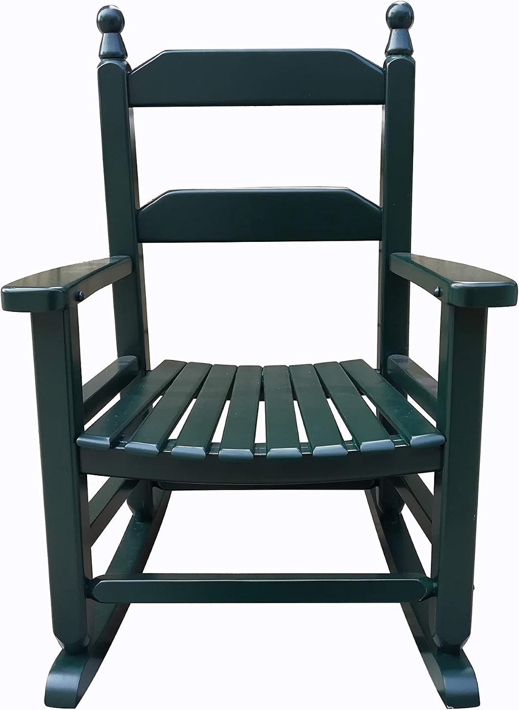 K081DG Durable Dark Green Child’s Wood Porch Rocker/Outdoor Rocking Chair - Indoor or Outdoor - Suitable for 3-7 Years Old
